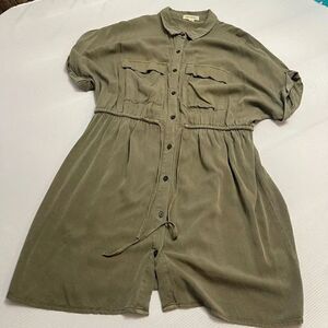 Rag Poets Dark Olive Green Dress Size Large